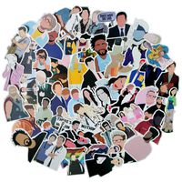 50Pcs Personality Face Celebrity Stickers for Laptop and Water Bottles,Waterproof Durable Trendy Vinyl Laptop Decal Stickers Pack for Teens, Water Bottles, Computer, Travel Case (No face Characters)