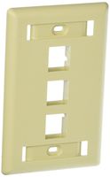 Hubbell IFP13EI Flush Phone/Data/Multimedia Wall Plate, 1 Gang, 3 Port, Electric Ivory (Pack of 25)