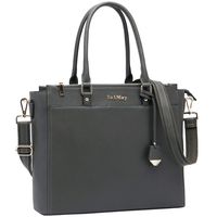 Laptop Bag,15.6 Inch Women Laptop Shoulder Bags Practical Work Totes Large Briefcase Structured Computer Bag for Work Commute School Weekend Travel-Darkgray