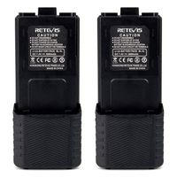Retevis BL-5L 3800mAH 7.4V Extended Walkie Talkies Rechargeable Replacement Battery for Baofeng UV-5R Retevis RT-5R RT-5RV TYT 2 Way Radio(2 Pack)