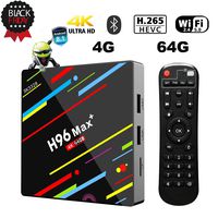 H96 Max+ TV Box 4GB 64GB Android 8.1 RK3328 4K Smart TV Box Support H265 VP9 Video Decoding 2.4G 5G WiFi 100M LAN Bluetooth KD18.0 USB3.0 Android TV Box