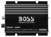 BOSS Audio Systems CE102 100 Watt, 2 Channel, 4 Ohm Stable Class AB, Full Range, Mosfet Car Amplifier