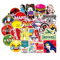 Personality Popular Brand Stickers Laptop Stickers Waterproof Skateboard Snowboard Car Bicycle Luggage Decal（100Pcs Popular Brand Stickers）