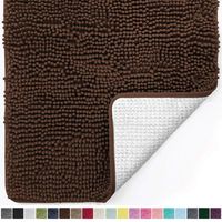 Gorilla Grip Original Luxury Chenille Bathroom Rug Mat, 70x24, Extra Soft and Absorbent Shaggy Rugs, Machine Wash and Dry, Perfect Plush Carpet Mats for Tub, Shower, and Bath Room, Brown