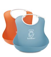 BABYBJORN Soft Bib - Orange/Turquoise (2 Pack)