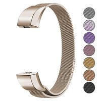 Mosonoi Compatiable with Fitbit Alta Bands, Adjustable Metal Bands Replacement Straps Fit for Fitbit Alta/Alta HR Smartwatch Women Men(Large, Champagne)
