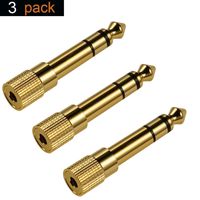 Tomjoy Stereo Audio Adapter [Gold-plated Pure Copper ] 6.35mm (1/4 inch) Male to 3.5mm (1/8 inch) Female Headphone Jack Plug, 3 Pack