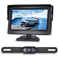 eRapta Backup Camera ERT01 with 4.3 inch Monitor License Plate Back Up Camera for Car Pickup Truck SUV Rear View Camera Backing Reverse Camera Crystal Clear Image IP69 Waterproof Nice Night Vision