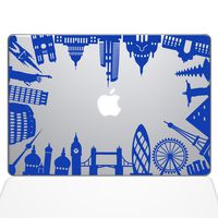 The Decal Guru Around The World Monuments Decal Vinyl Sticker, 13" MacBook Air, Dark Blue (1385-MAC-13A-DB)