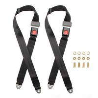 IRIGO Universal 2 Point Adjustable Seat Belt Harness Kit Single Double Seat Lap Seatbelt for Go Kart UTV Buggie Vehicle Truck (Black)