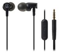 Audio-Technica ATH-CLR100iSBK SonicFuel In-Ear Headphones with In-Line Microphone & Control, Black