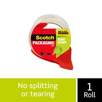 Scotch Sure Start Shipping Tape with Dispenser, 1.88 in. x 38.2 yd., Clear, 1 Dispenser/Pack
