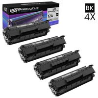 Speedy Inks Compatible Toner Cartridge Replacement for HP 12A (Black, 4-Pack)