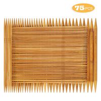 RELIAN Double Pointed Knitting Needles - 75 Pcs Bamboo Knitting Needles Set, 15 Sizes from 2.0mm-10.0mm, 8 Inches Length, Ideal for Handmade Creative DIY