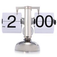 KABB Modern Digital Mechanical Retro Flip Dоwn Clock wіth Internal Gear Operated (White)