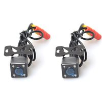 Car Auto Side View Camera IR Night Vision Side Mirror Screw Mount Camera, Mirror Image w/o Grid Lines - Pack of 2