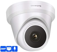 【Audio】 ONWOTE 5MP HD IP POE Camera Outdoor Dome, Hikvision Compatible Onvif, 5 Megapixels 2592x 1944P Super HD Camera, 100ft IR, 90° Angle, IP66, Remote Access, Motion Alert, Work w/ONWOTE PoE