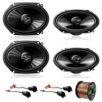 4 x Pioneer TS-G6820S 250W 6x8" 2-Way Car Audio Speakers, 2 x Metra 72-5600 Speaker Adapter for Select Ford Vehicles (2 pairs), Enrock Audio 16-Gauge 50 Foot Speaker Wire