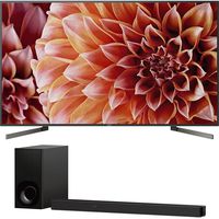 Sony Bravia XBR85X900F 85" 4K HDR HLG Triluminos Android LCD TV with Google Assistant 3840x2160 & Sony HTZ9F 3.1Ch Dolby Atmos Soundbar with Built-in WiFi & Bluetooth