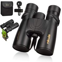 10x42 Roof Prism Binoculars for Adults, HD Professional Binoculars for Bird Watching Travel Stargazing Hunting Concerts Sports-BAK4 Prism FMC Lens-with Phone Mount Strap Carrying Bag (Black)