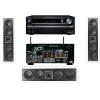 Klipsch KL-6504-THX In-Wall LCR Speaker(3-Each) Onkyo TX-NR838 7.2 Channel Network- White