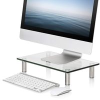 FITUEYES Clear Computer Monitor Riser Save Space Desktop Stand for Xbox One Component Flat Screen TV FDT103801GC