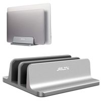 JARLINK (Upgraded Dock Version) Vertical Laptop Stand, Double Desktop Stand Adjustable Laptop Holder (up to 17.3 inches) Compatible with All MacBook Pro/Air/Microsoft Surface (Gray)