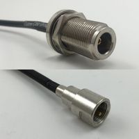 12 inch RGU178 N FEMALE BULKHEAD to FME MALE Pigtail Jumper RF coaxial cable 50ohm High Quality Quick USA Shipping