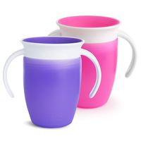 Munchkin Miracle 360 Trainer Cup, Pink/Purple, 7 oz, 2 Count