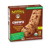 Annie's Organic Chewy Granola Bars, Peanut Butter Chocolate Chip, 6 Bars, 0.89oz Each