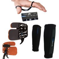 Avalon Archery Protective Protection Set LH. Comprises: Finger Tab, Arm Guard and Fingersling. Black (large LH)