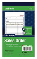 Adams Sales Order Book, 3-Part, Carbonless, 4-3/16" X 7-3/16" Inch, 50 Sets, White, Canary and Pink (TC4705) (12 Pack)