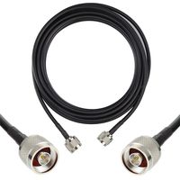 15 ft Low-Loss Coaxial Extension Cable (50 Ohm) N Male to N Male Connector, GEMEK Pure Copper Coax Cables for 3G/4G/5G/LTE/ADS-B/Ham/GPS/WiFi/RF Radio to Antenna or Surge Arrester Use (Not for TV)