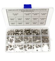 HVAZI 4-40 to 3/8"-16 Stainless Steel Internal Hex Drive Cup-Point Set Screws Assortment Kit