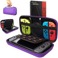 Orzly Carry Case Compatible With Nintendo Switch - PURPLE Protective Hard Portable Travel Carry Case Shell Pouch for Nintendo Switch Console & Accessories