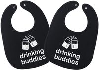 Drinking Buddies Twins Baby Bibs - 100% Soft Cotton, Unisex Twin Bib Set