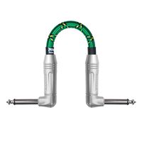 Spectraflex Braided Series Pedal Cable, Dual Right Angle Plugs, 6 Inch, Green