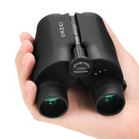 OMZER 12x25 Compact Folding Binoculars High Powered Lightweight Waterproof Binocular for Adults Kids with Weak Light Night Vision for Birding Hiking Traveling Hunting Camping with Dust Cover