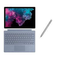 Microsoft Surface Pro 6 2 in 1 PC Tablet 12.3" (2736x1824) Touchscreen, i5-8250U, 8GB RAM, 128GB SSD w/Type Cover, Surface Pen, Backlit, Webcam, Fanless, Win 10 - Ice Blue (Renewed)