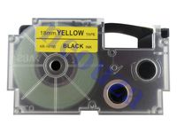 Compatible for Casio EZ-Label Tape 18mm Black on Yellow XR-18YW1 8m LABEL IT!