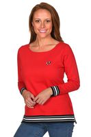 UG Apparel NCAA Georgia Bulldogs Striped Rib Pullover, Red, Medium