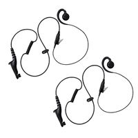 2 Pack Maxtop AEH3000-M9 Walkie Talkie Two Way Radio Black Headset Earpiece Mic for Motorola D93441 DP4400EX DGP8550EX