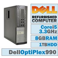 Dell OptiPlex 990 SFF / Core i5-2500 Quad @ 3.30 GHz / DVI Graphics Card / 8GB DDR3 / 1TB HDD/DVD-RW/WINDOWS 7 PRO 64 BIT