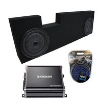 Compatible with 2001-2014 Ford F250 F350 Super Crew Truck Kicker CompVT CVT10 Dual 10 Sub Box Enclosure & CXA600.1 (Renewed)