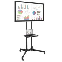 Mount-It! Mobile TV Cart with AV Component Shelf | Height Adjustable Rolling TV Stand for 32 to 65 Inch Flat Screen TVs or Monitors | Tilting TV Mount | 100 lb Capacity