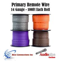 4 Spools 100' Feet 14 GA Gauge Primary Remote Wire Auto Power Cable Stranded