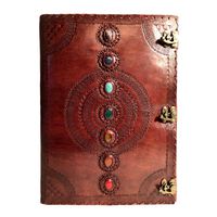 Seven Chakra Medieval Stone Embossed Handmade Leather Journal Book of Shadows Notebook Office Diary College Book Poetry Book Sketch Book 14 x 22 Inches