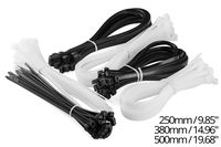 Maximm Heavy Duty Cable Zip Ties (Holds 230 Lbs) for Cord Management - Combo Pack Includes 10-15-20 Inch Black and White Nylon Ties