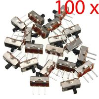 DAOKI 100pcs SS12D00G4 SPDT 1P2T 2 Position 3 Pin PCB Panel Vertical Slide Switch