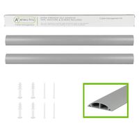 TV Cord Cover Wall Floor Cable Raceway Grey Cable Concealer Cable Management Wire Hider Kit for 2 Cables Organizer Self Adhesive Channel 50x12 mm Total Length 66 Inches